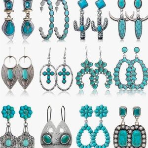 Blue and Silver Earrings Bundle